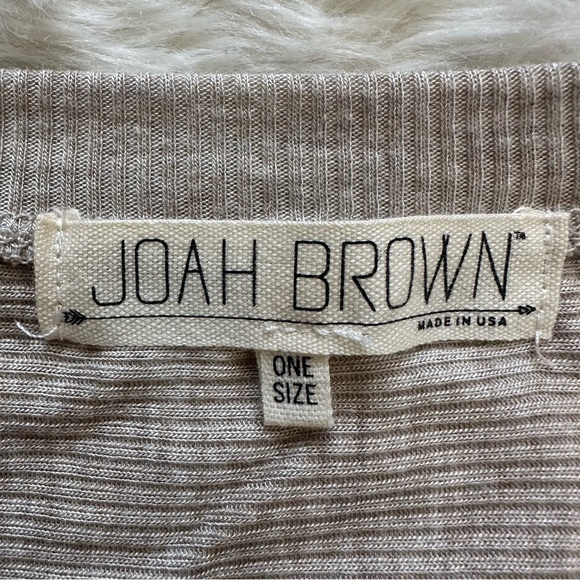 Joah Brown Top Vital Long Sleeve Ribbed Neutral Sz One Size - Picture 8 of 13